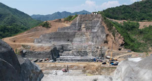 河北阜平：石漕沟水库枢纽工程建设忙
